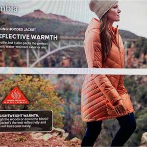 Columbia heavenly hooded parka camel brown size M